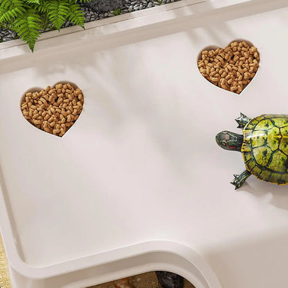 Turtle Tank Multifunction with Cover Sturdy Reptile Habitat with Basking for Frog Tortoises Leopard Amphibians Terrapin