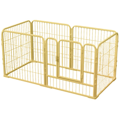 6 Panels Dog Fence Playpen Foldable Exercise Puppy Kennel Cage Heavy Duty Dog Exercise Fence for Dog Cat Rabbit Pet Exercise