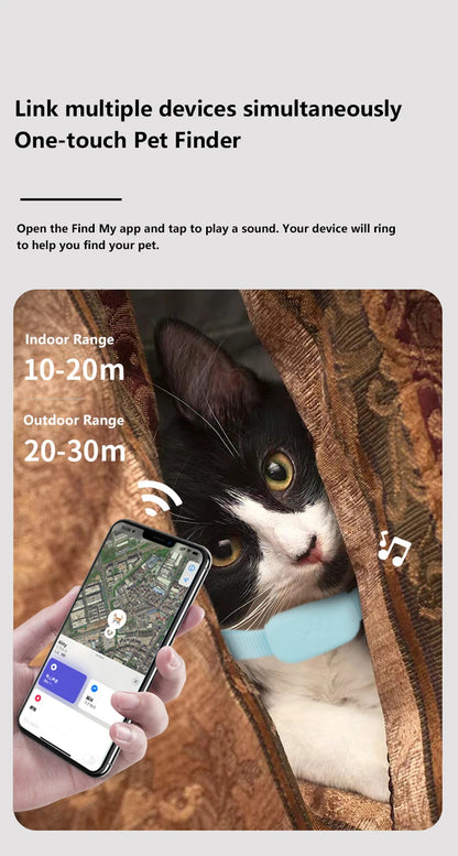 New Pet GPS Tracker Collar for Cats Dogs iOS Compatible Find My Device Anti Lost Waterproof Real Time Tracking Smart Locator