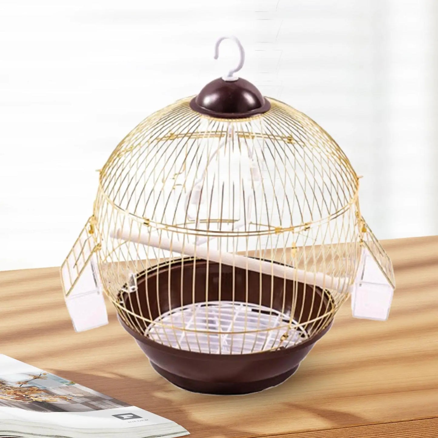 Birdcage with Food Bowl Hanging Indoor Accessories Stand Cage Hanging Cage for Parrot Small Birds Cockatiels Canary Cockatoos