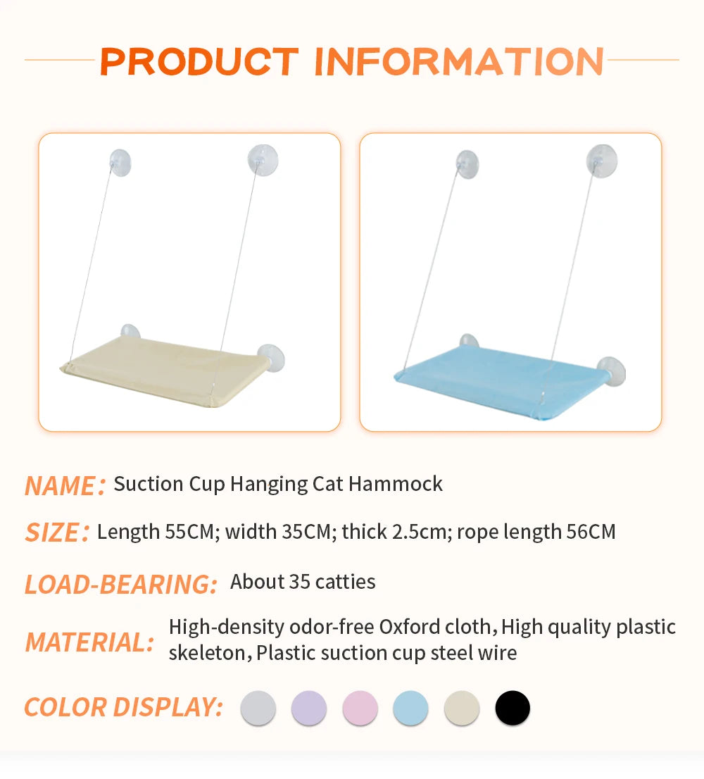 Cat Hammock Beds With Mat Cat Bed Hanging Window Shelf Seat For Cats Comfortable Pet Nest Pet Accessories Bed for Cats Supplies