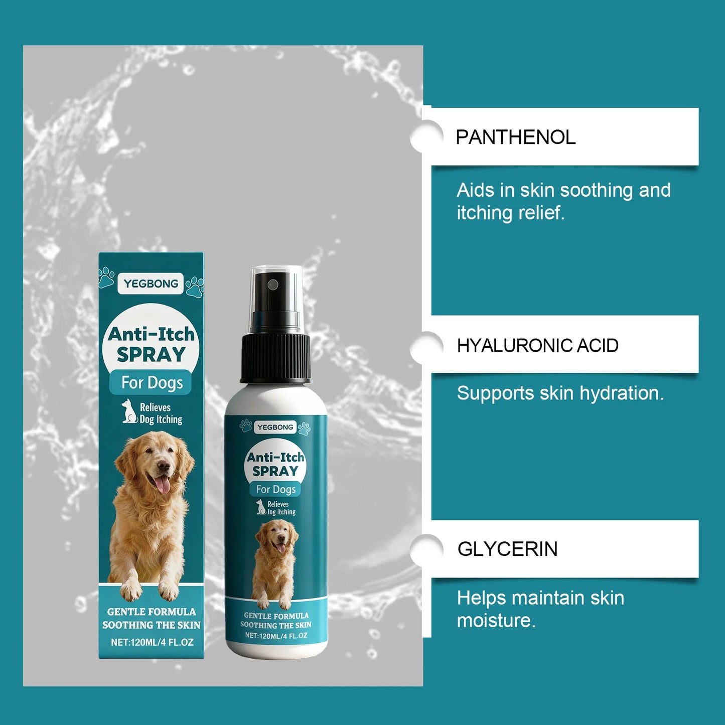 Pet Skin Care Spray - Gentle Ingredients, Relieves Pet Skin Discomfort, Topical Care Spray