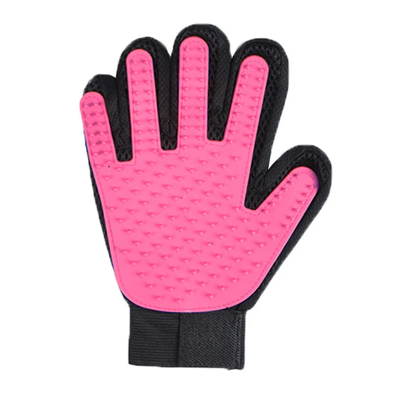Pet Grooming Kit for Dog Cat Rabbit Fur 2 Sided Grooming Brush Bath Cleaning Glove De-Shedding De-Matting Pet Hair