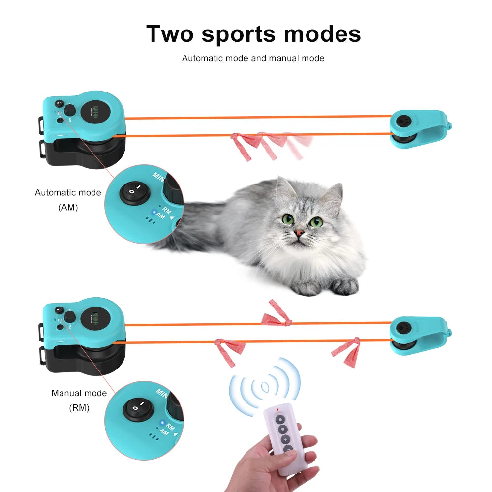 Interactive cat and dog chase toy, USB charging automatic bait, used for pet exercise and training, durable plastic material