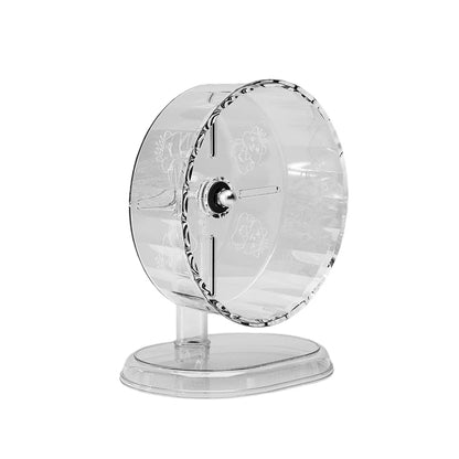 Hamster Cage Wheel Exercise Acrylic Transparent Non Slip Easy Clean with Stand for Small Pets