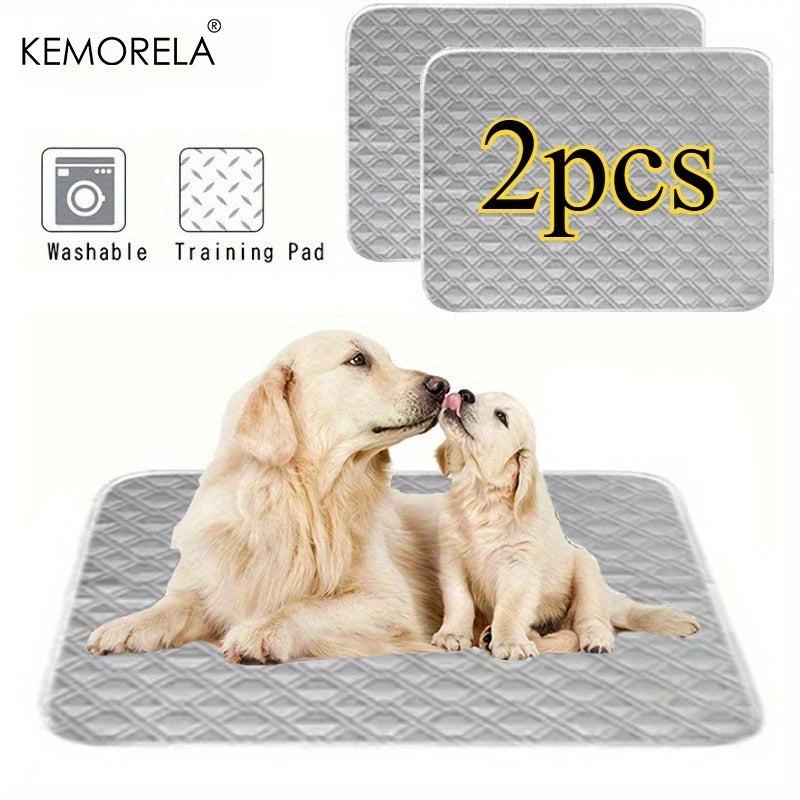 2PCS Washable Pet Training Pads - Reusable Puppy Pee Pads with Quick-Dry Surface,Leak-Proof Backing for Crate,Bed Multiple Sizes