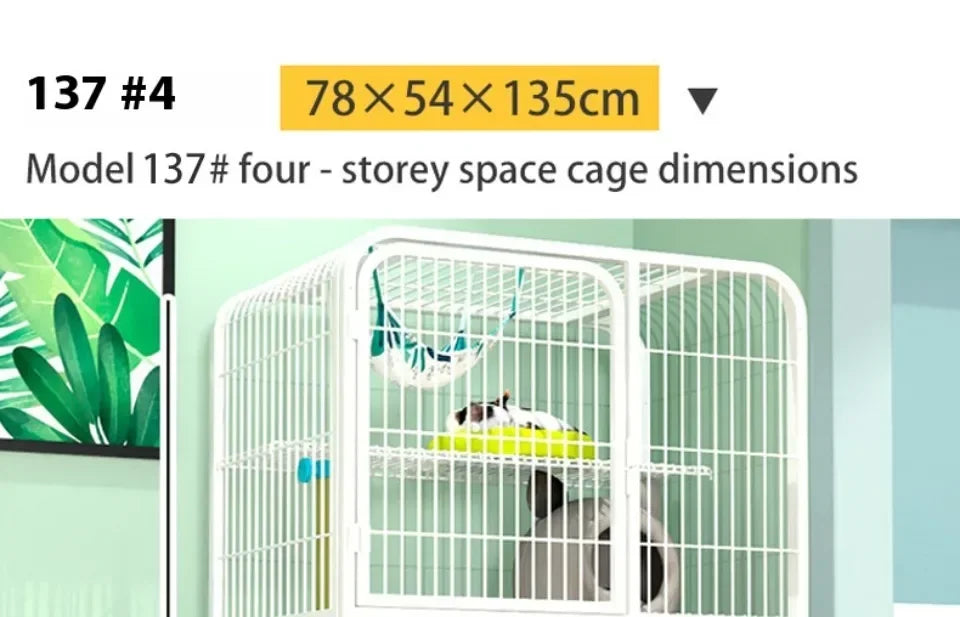 Window Openable Mesh Cat Cages Creative Pet Villa Duplex Luxury Cat Dog House Durable Metal Pet Room Modern Minimalist Doghouse