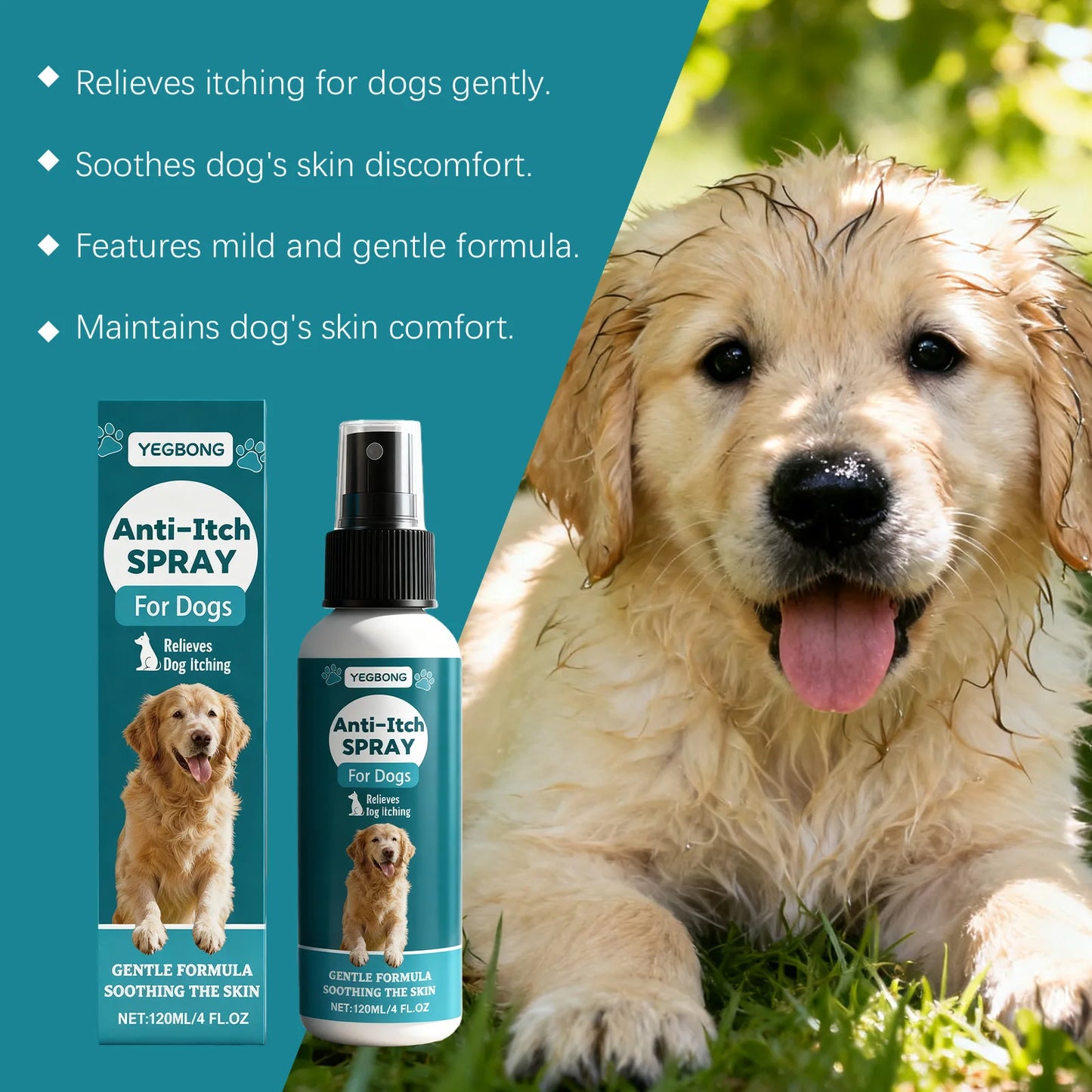 Pet Skin Care Spray - Gentle Ingredients, Relieves Pet Skin Discomfort, Topical Care Spray