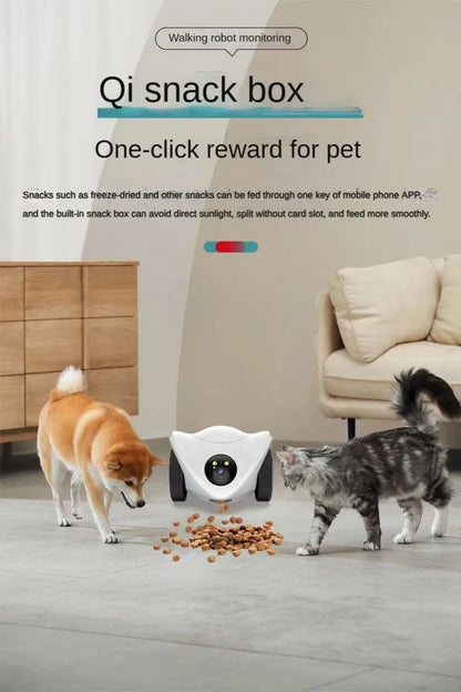 Wifi Whole-house Mobile Snack Dispensing Toy With HD Camera Cat Dog Smart Interactive Toy Pet Companion Robot
