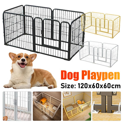 6 Panels Dog Fence Playpen Foldable Exercise Puppy Kennel Cage Heavy Duty Dog Exercise Fence for Dog Cat Rabbit Pet Exercise