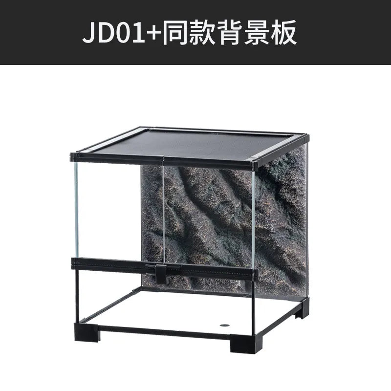 Ecological landscape reptile terrarium with natural decoration,suitable for chameleon,horned frog,and lizard,full habitat set