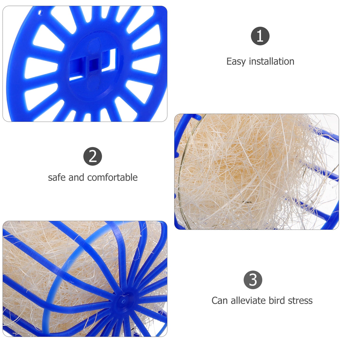 2 Pcs Bird's Nest Toy Breeding Parrot Cage Birds Bedding for Plastic House Hollow Hideaway Shelter Hanging Canary Nests Cages
