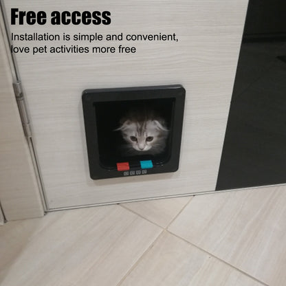 For Dog Cat Kitten ABS Plastic Dog Cat Flap Door With 4 Way Lock Security Flap Door Small Pet Supplies Cat Puppy Safety Gate